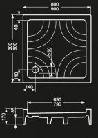 Roltechnik sprchová vanička COLA-P 800 x 800 x 170 mm čtvercová bílá 8000022